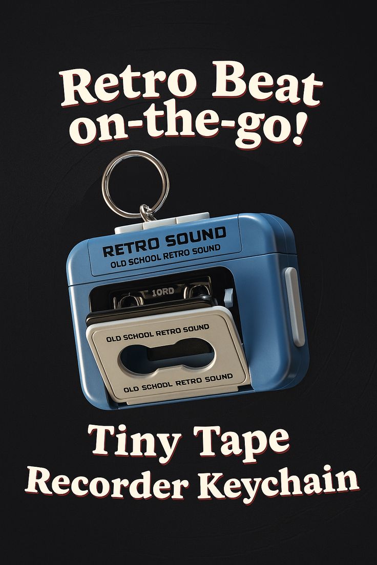 Retro Cassette Tape Keychain – Vintage Style with Click Sound