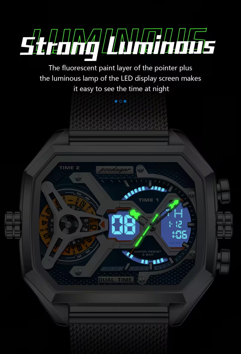 POEDAGAR Sports Electronic Watch